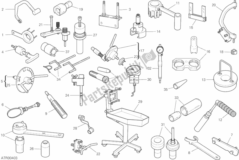 All parts for the 001 - Workshop Service Tools of the Ducati Multistrada 950 S Touring 2020